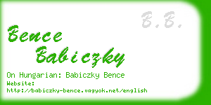 bence babiczky business card